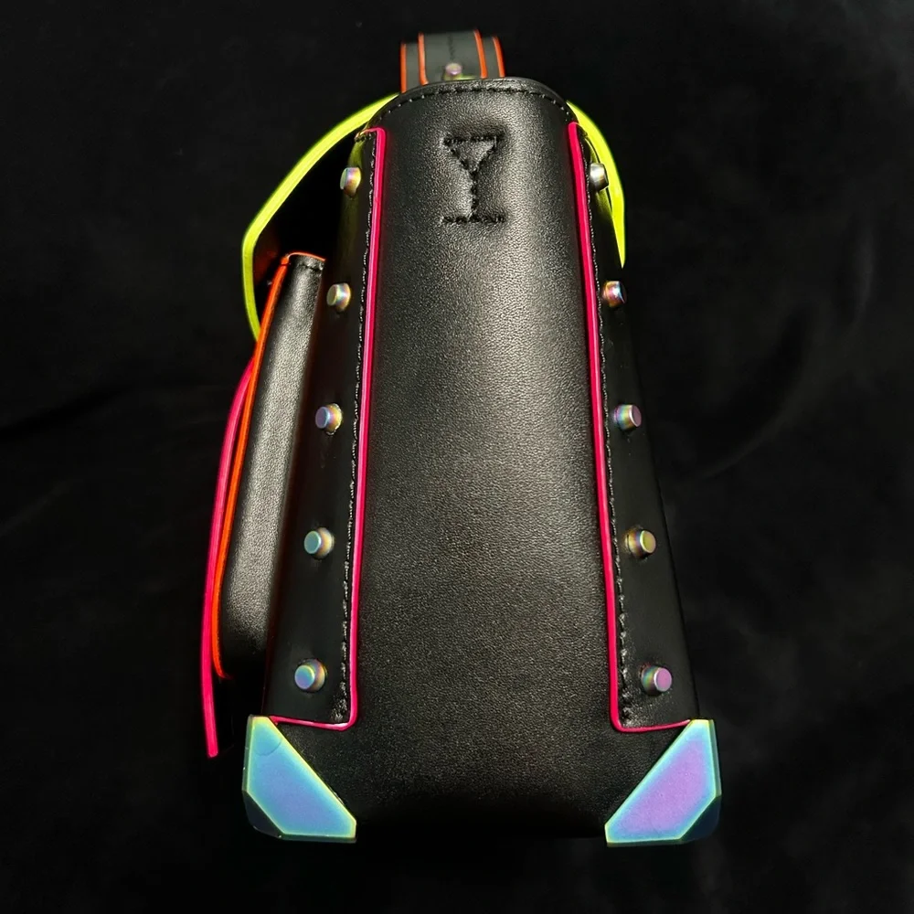 Michael Kors Black Crossbody Manhattan with neon accents - Picture 5 of 8